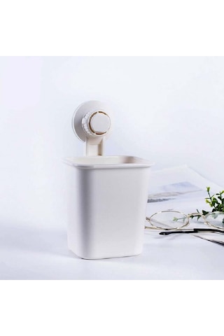 Sones Vakumlu Duvar Diş Macunu Diş Fırçası Tutucu Banyo Rafı Beyaz Diğer