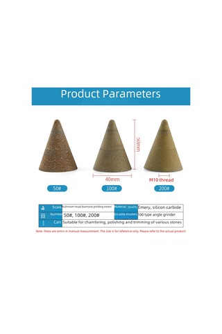 Yunboo Cunxing Taş Oyma Testere, Yeşil Silisyum Karbür, Keskin Uçlu, Konik, Bullet Kafa, 100 Orta Zımpara, Hassas Taş Heykel, Polisaj, Kolay Kullanım