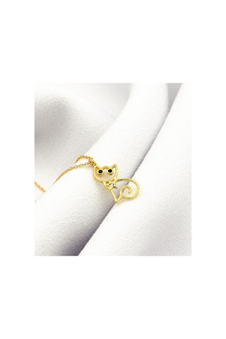 925 Ayar Gümüş Kedi Kolye (474318167)