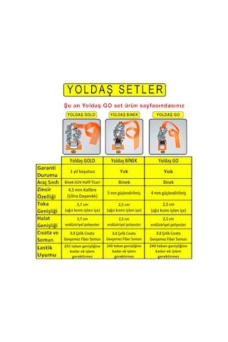 Yoldaş Takmatik Go Set Kar Zinciri Takmatik Zincir Kar Paleti