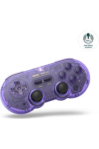 8bitdo Sn30 Pro Bluetooth Kablosuz Hall Effect Oyun Kolu Mor Switch/switch 2,pc,macos,android