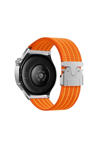 Huawei Watch Gt 3 42mm Mkst Krd-133 22mm Naylon Kumaş Hasır Örgülü Kordon - Turuncu