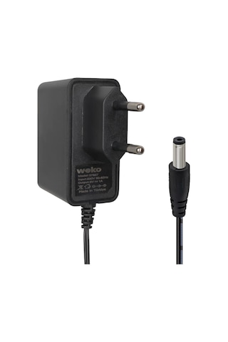 Weko Wk-37857 Plastik Kasa 8 Volt 1 Amper Yerli Üretim 5.5x2.5 Mm Uçlu Priz Tipi Adaptör