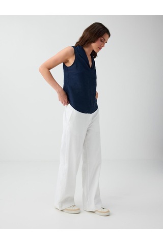 Jimmy Key Kırık Beyaz %100 Pamuk Yüksek Bel Denim Pantolon 6sw187118106