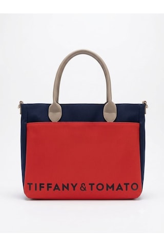 Tiffany & Tomato Tiffany Tomato Kadın El & Omuz Çantası Fermuarlı Astarlı Ve İç Bölmeli Lacivert