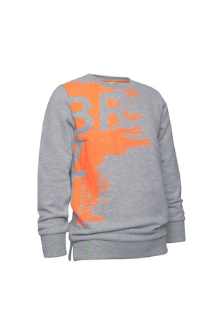 Brz Kids Neon Baskılı Erkek Çocuk Sweatshirt Gri