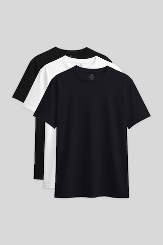 Standart Fit Basic O Yaka 3lü Paket Siyah-beyaz-lacivert Kadın T-shirt - 97311 Siyah - Beyaz