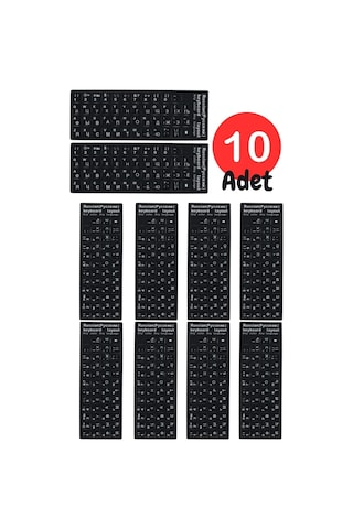 MN6 MR01 Rusça Klavye Sticker/silinmez-10 Adet/Rusça Ingilizce Klavye Etiketi