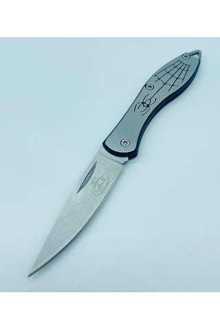 Tobaccotürk724 Metal Mini Kamp Bıçak Örümcek Ceplik Kamp Çakı //14cm-w14 Gri