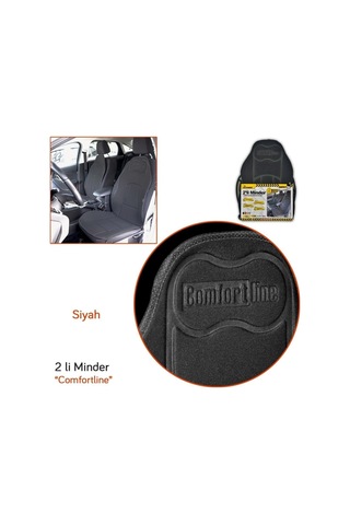 Oto Koltuk Minderi Comfortline Siyah 2li Set