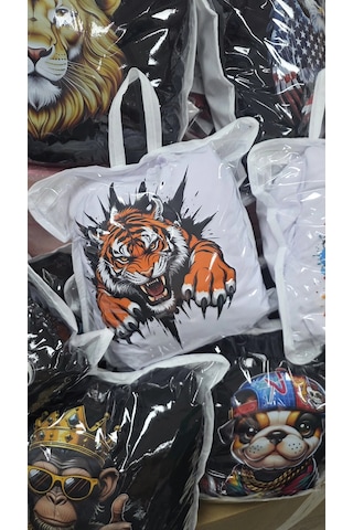 Beyaz Tiger Kaplan Logolu Kumaş Servis Kılıfı Ön Arka Kılıf 4 Parça Arka 2 Parca Logolu Penye 1.ka 1 Takım
