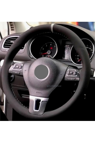 Vw Transporter T5 Dikmeli Direksiyon Kılıfı Alkantara Gri Yüzüklü