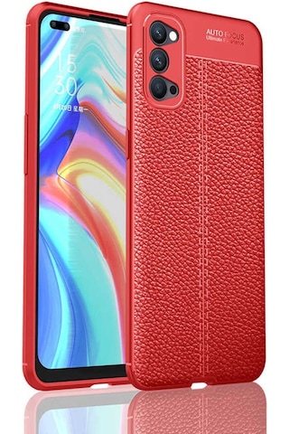 Oppo Reno 4 Kılıf Zore Niss Deri Desenli Silikon Kılıf