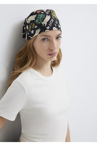 Mavi - Kedi Baskılı Bandana 1913765-900 Siyah