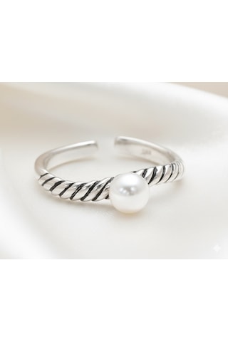 İnci Sarmal Gümüş Yüzük Gümüş