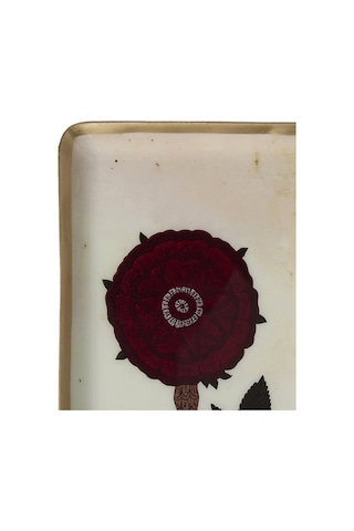 Yargıcı Çiçek Desenli Alüminyum Dikdörtgen Tepsi 15x10x1 Cm 26knhs1028c St