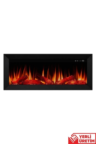 Magel 100 Elektrikli Şömine - Isıtıcısız, Metal Çerçeveli, Sınırs