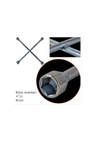 4'Lü Istavroz Bijon Anahtarı - Dolgu Çelik - %100 Yerli Üretim