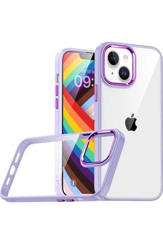 Apple Uyumlu iPhone 14 Kılıf Zore Flora Kapak Lila