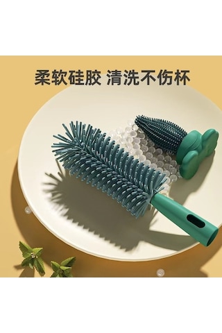 Flybuy Süt Şişesi Fırçası, Bebek Silikon Şişe Fırçası, Temizleme Fırçası, Pipet, Güvenli Ve Dayanıklı