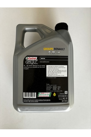 Castrol Gtx 5w-30 Rn720 4lt Motor Yagi Renault Üretim Haziran2024