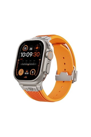 Apple Uyumlu Watch Ultra 1 / 2 49mm Kordon Klipsli Spor Görünümlü Silikon Kordon 113