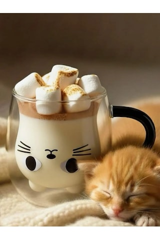 Conflate Çift Tabaklı Kedi Kupa 250 Ml 203069945 Siyah