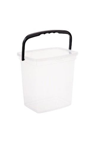 Vienev Mega Boy 4'lü Kare Un Bakliyat Kabı 6 Litre - Kulplu Deterjanlık Saklama Kutusu Kabı Antrasit