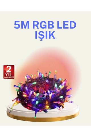 Şeffaf Kablolu 50 Ampullü 5 Metre Led Işık Flzdgnkr - 35 Dekoratif Aydınlatma Uzun