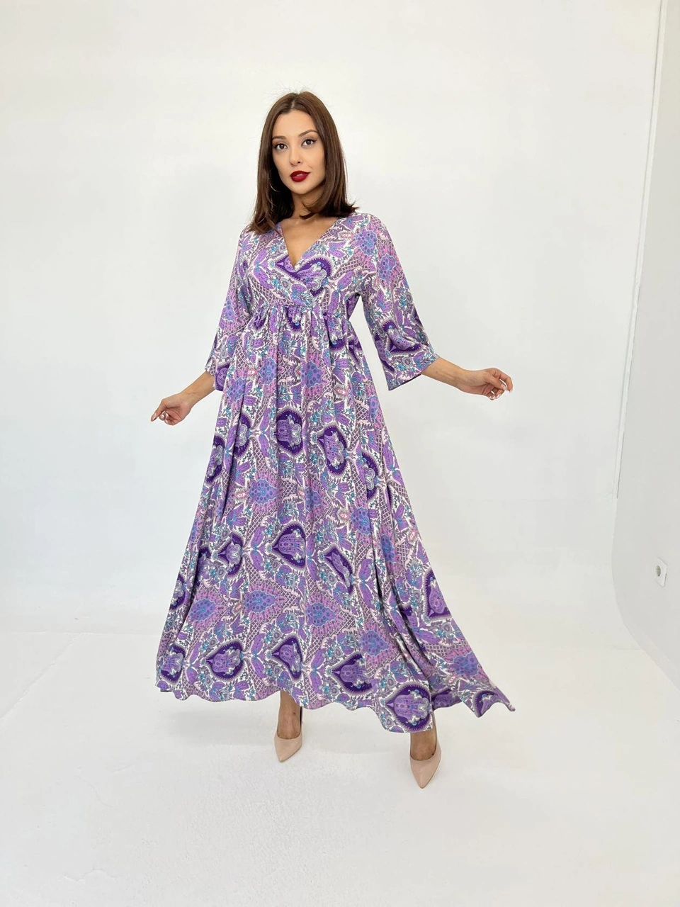 De'charme 7035 Elbise-mor