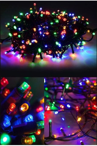 Rengarenk Yılbaşı Çam Ağacı Işığı 5 Metre Fişli Led Rgb Lambaları RGB