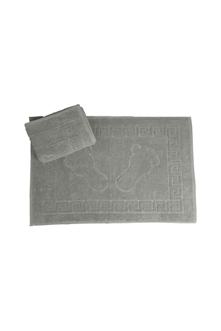 2 Li %100 Pamuklu Banyo Ayak Havlusu Gramajlı Konforlu Gri