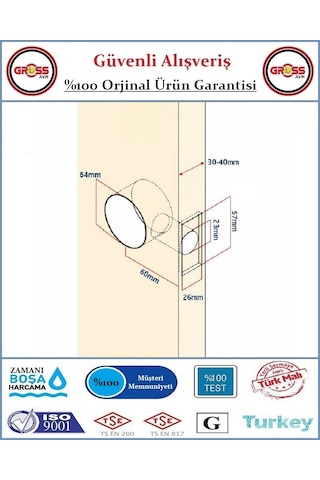 Otel Tipi Topuzlu Tokmaklı Oda Kapı Kilidi - Saten