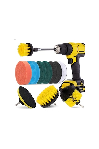 Xindoker 12 Parça Elektrik Matkap Fırçası Seti - Tuğla, Lavabo, Zemin Temizliği İçin Sprey, Yumuşak Sponge Ve Uzatma Çubuğu