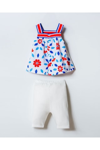 U.S. Polo Assn. U.s. Polo Assn Kız Bebek2 Li Taytlı Takım Mavi- Beyaz-2451 Mavi