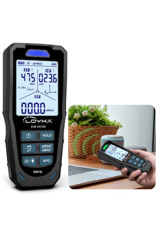 Loyka Emf-01 Profesyonel 3 Eksen Emf & Rf Elektromanyetik Alan Radyasyon Dedektörü Siyah