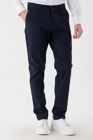 Koyu Lacivert Pamuklu Likralı Yan Cepli Comfort Fit Rahat Kesim Casual Pantolon 1003235154-koyu Lacivert Koyu Lacivert
