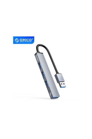 Orico AH-A13-GY USB-A to USB 3.0 Alüminyum Alaşım 4 Portlu Çoklayıcı HUB