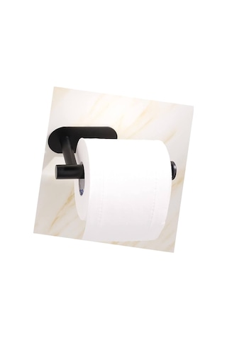 Kendinden Yapışkanlı Tuvalet Kağıtlığı Mat Siyah Modern Banyo Rulo Askısı Evimdeyokyok Diğer