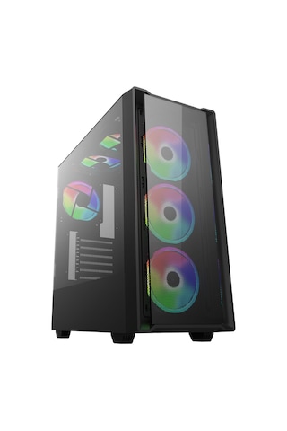 Blueforce Phoenix 4* Rgb Fanlı Atx-Mini Atx Itx Uyumlu Mid Tower Gaming Oyuncu Bilgisayar Kasası Psu'suz