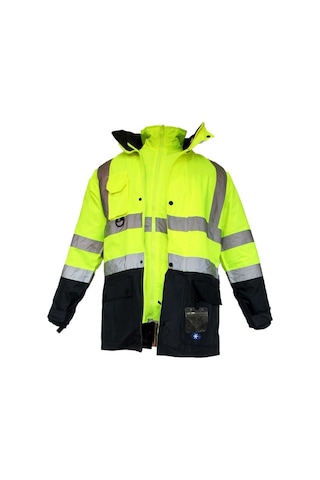 Junıor Jn1003 Xl 5+1 İçi Çıkmalı Oxford Fosforlu Parka Lacivert-Sarı