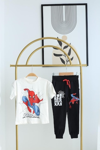 Erkek Çocuk Spiderman Takım Beyaz-lacivert Beyaz - Lacivert