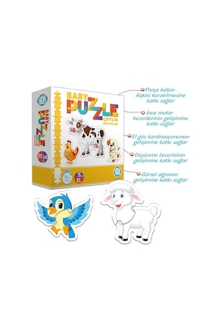 Crcl020 Baby Puzzle Çiftlik Hayvanları, Çok Renkli