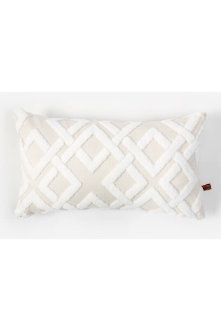 Jakarlı Kırlent 28x50 Cm Mila Ekru