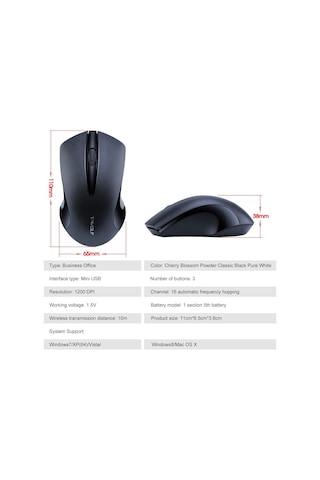 T-Wolf Q2 2.4g Wireless Kablosuz Mouse