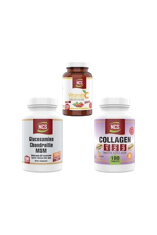 Collagen Tip-1-2-3-180 Tab Glucosamine 180 Tab Vitamin C 120 Tab