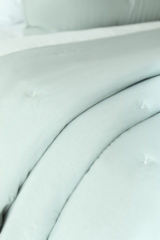 Ocean Home Textile Nakışlı Mint Çift Kişilik Yatak Örtüsü Seti 1 Adet 250 X 230 / 2 Adet 50 X 70 Cm
