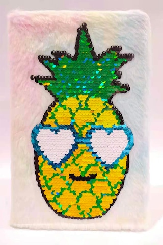 Yaz Aşkı Ananas Tasarım Papirüs Yapraklı Pelüş Defter