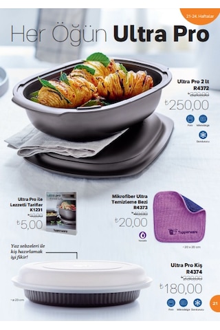 Tupperware Ultra Profırın Kabı Gri