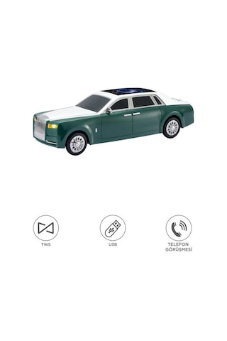 Bluetooth Hoparlör Rolls-royce Görünümlü Araba Led Ekranlı 15w Tws Fm Usb Speaker D82
